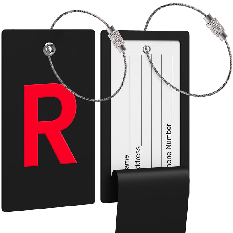 Luggage Bag Tag Initial - Fully Bendable Tag W/Stainless Steel