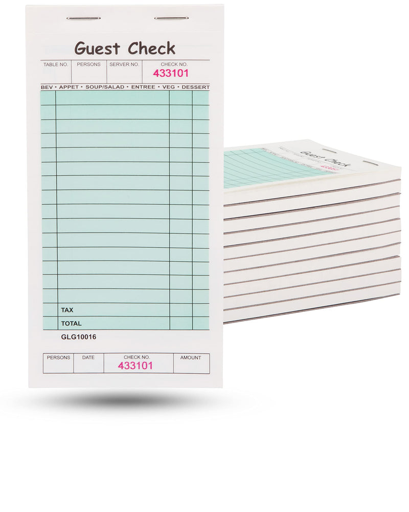 10-Pack Of 50 Page Guest Checks For Professional Restaurants  Guest Checks Books