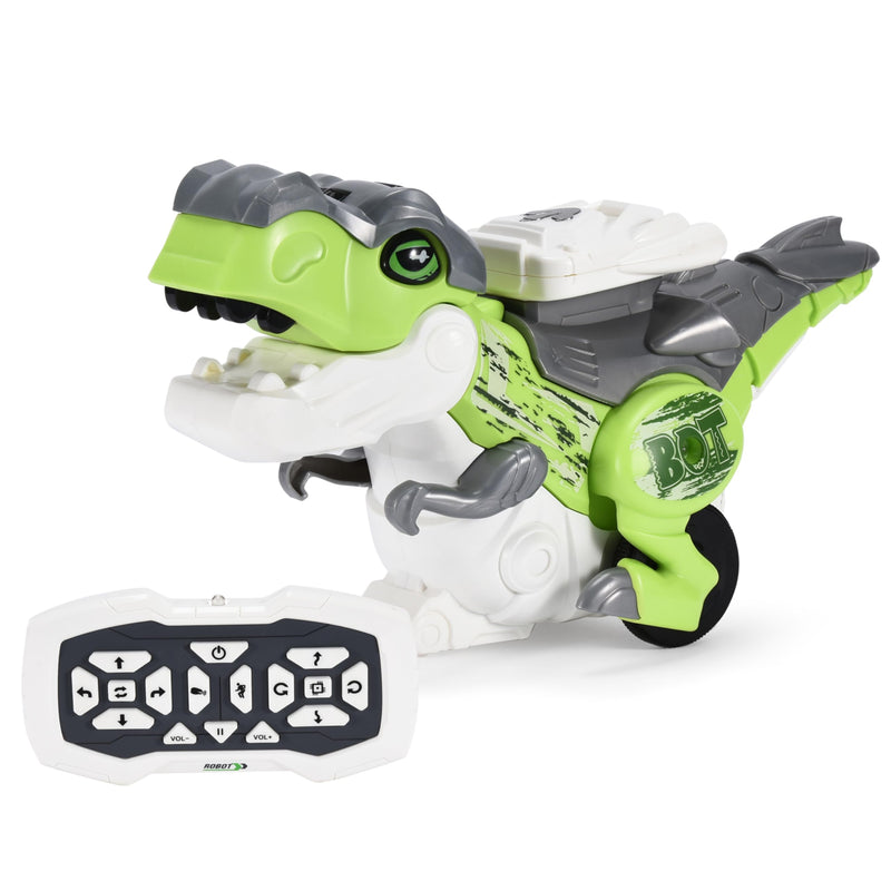 Top Race Remote Control Dinosaur Programming Robot - Rc T Rex Dinosaur Toy For Kids With Lights & Roaring - Stem Learning Toy With 2.4 Ghz Remote Dinosaur, Fun Actions, Green