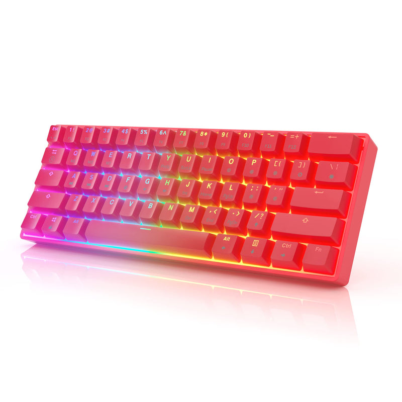 Gk61 61-Key Rgb Mechanical Keyboard - Usb Wired, Hotswap Gateron Optical Black