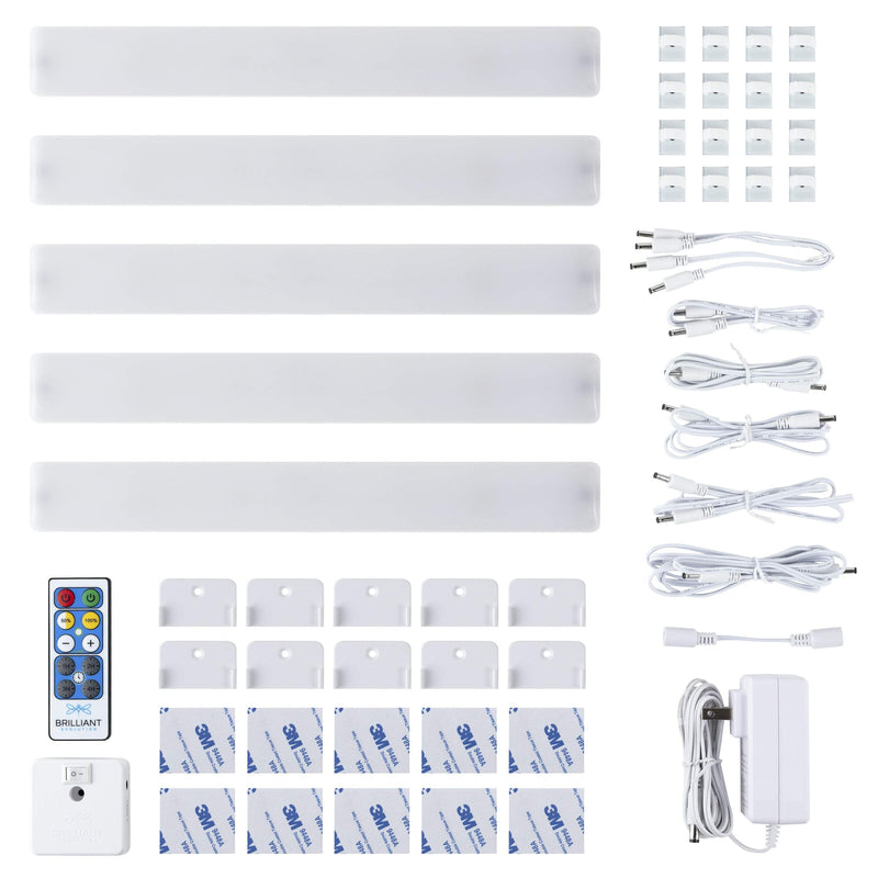 Wired 12 Inch Led Under Cabinet Light Kit With 5 Bars And Remote