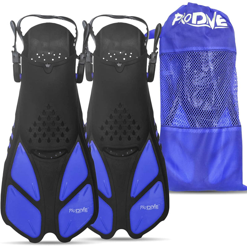 Snorkel Diving Fins  Adjustable Open-Heel Swim Fins, Short-Blade Snorkeling