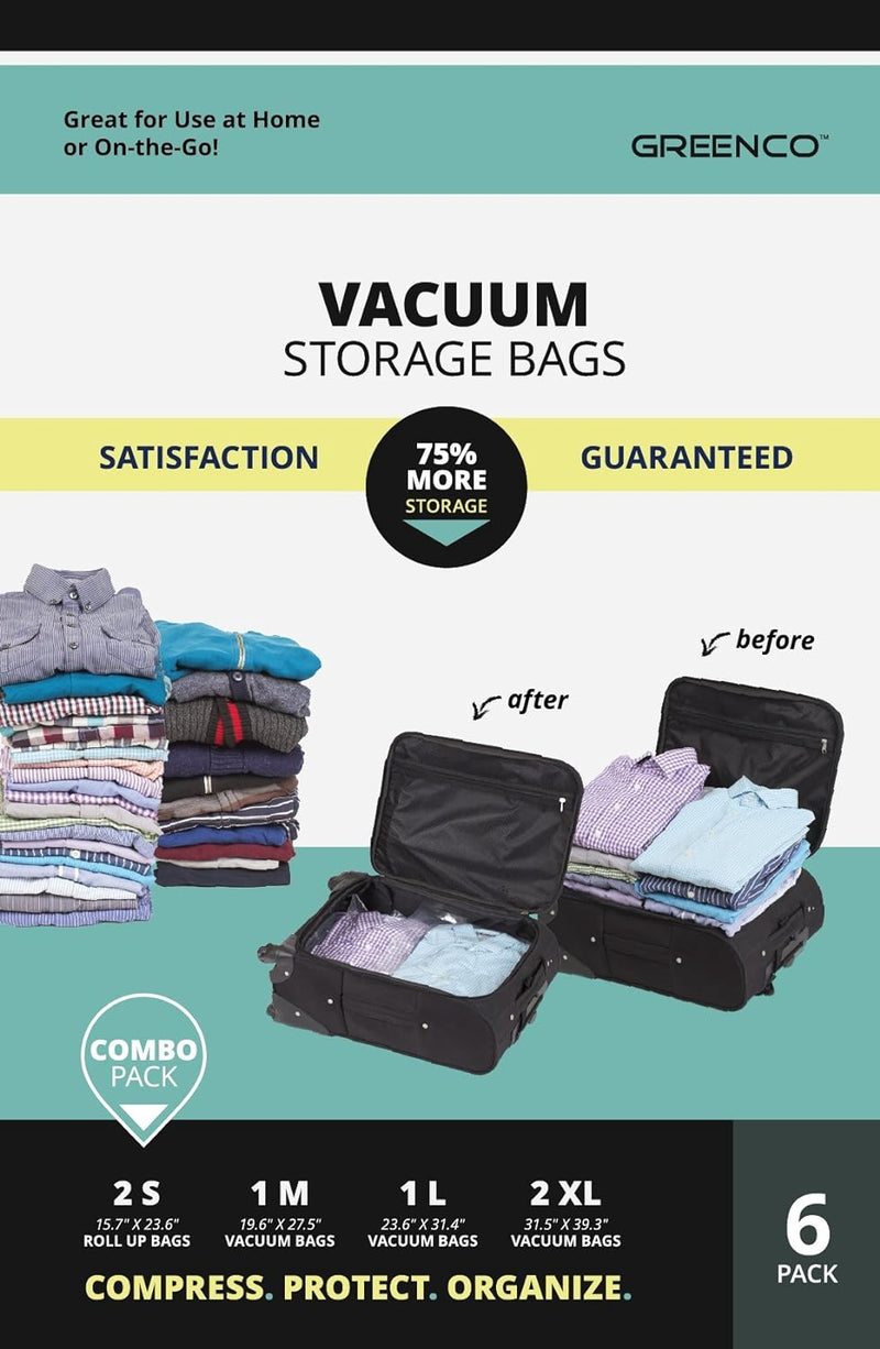 Vacuum Seal And Roll Up Space Saver Storage Bags - Variety