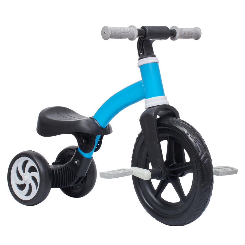 Kids Tricycle, Blue, 3-In-1 Toddler Balance Bike, 12 Front Wheel, Removable