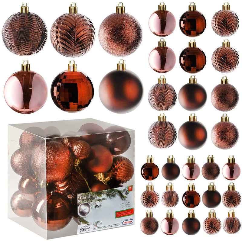 Christmas Tree Ornaments - Brown Christmas Ball Ornaments Set For Christmas