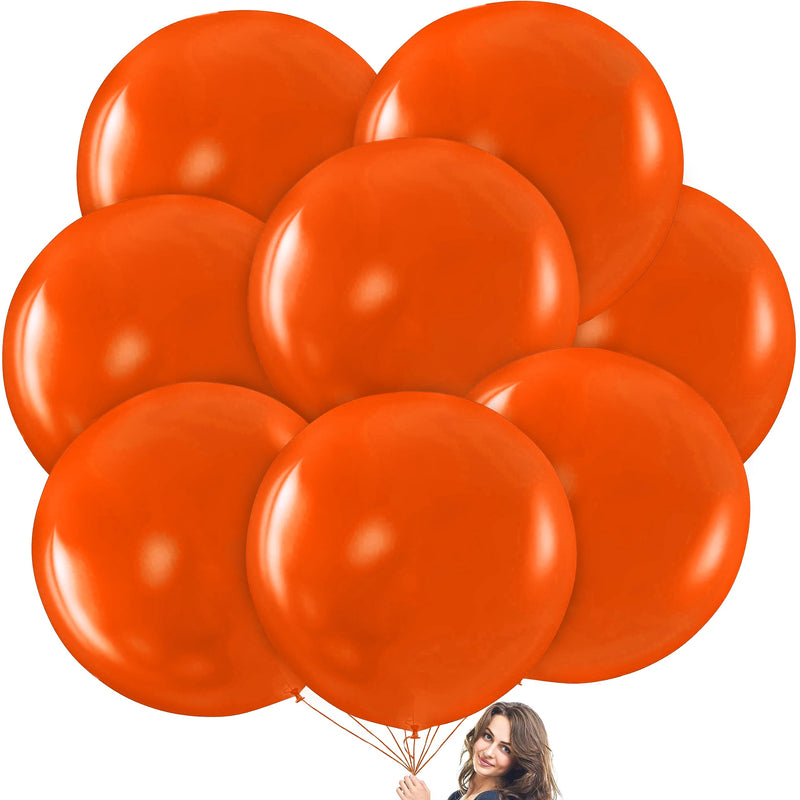 Orange Giant Balloons - 8 Jumbo 36 Inch Orange Balloons For Photo Shoot, Wedding