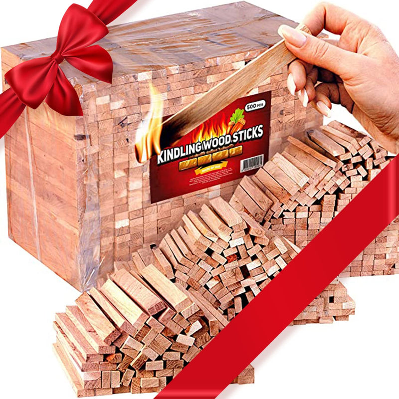 Grillers Kindling Wood Sticks (500pc) Fire Starter Firewood For Campfires