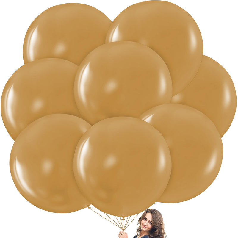 Gold Giant Balloons - 8 Jumbo 36 Inch Gold Balloons For Photo Shoot, Wedding,