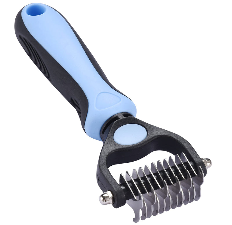 Dog Grooming Brush - Dog Dematting Tool Shedding Brush - Dog Undercoat Rake