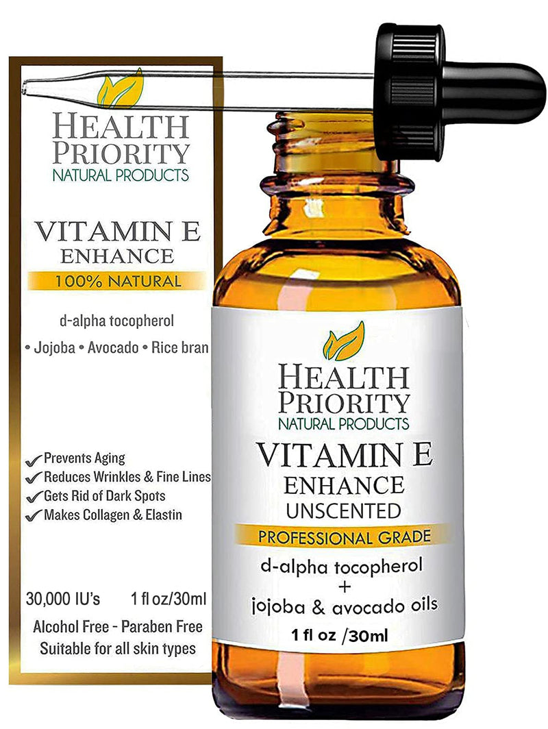 Organic Vitamin E Oil For Skin & Scars 100% Pure Natural Vitamin E Serum Hand