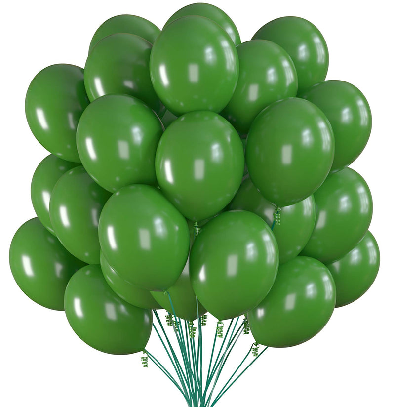 75 Forest Green Party Balloons 12 Inch Deep Green Balloons With Matching Color