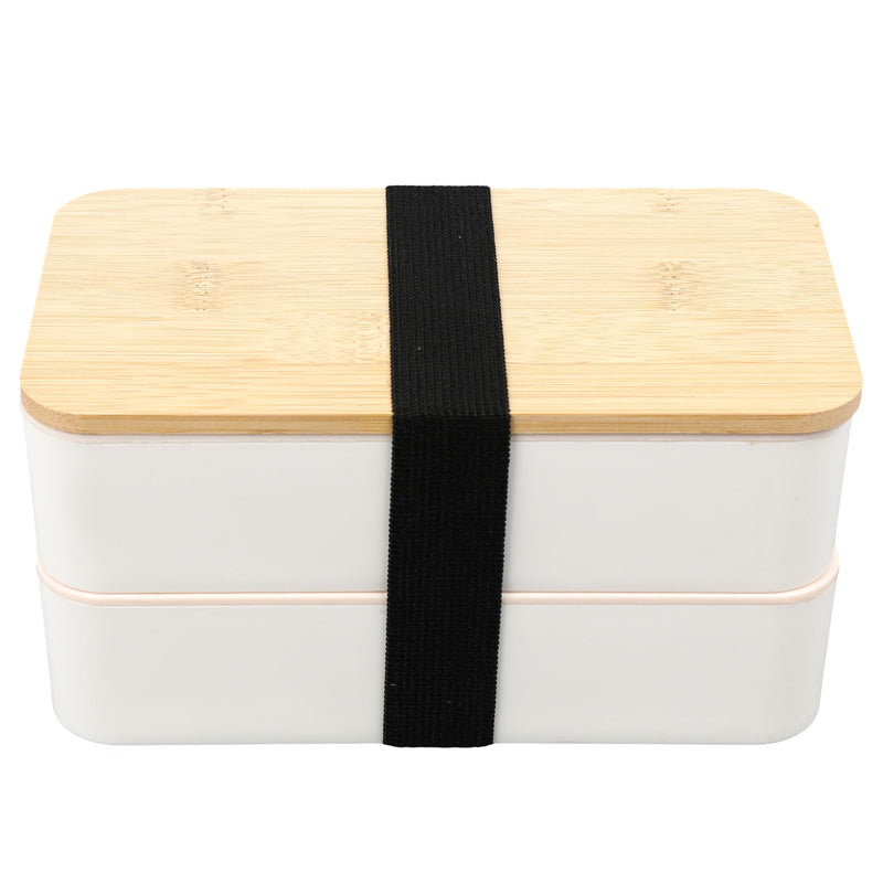 Bamboo Bento Lunch Box Set - Solid Bamboo Stacklable Food Box With Lid -