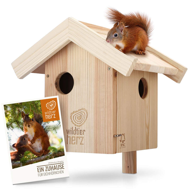 Fundadyus Nesting Box For Squirrels - Weatherproof, Made From Untreated Fsc