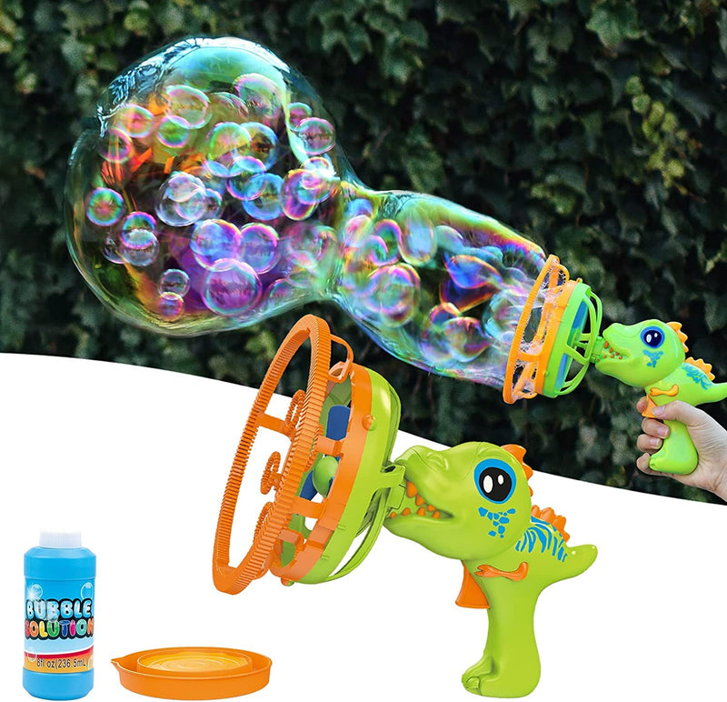 Bubble Dino Red - Colorful Bubble Blower  Dinosaur Toy & Cooling Fan  Plastic