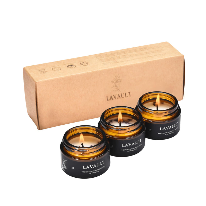 Small Brown Jar Candles_ Set