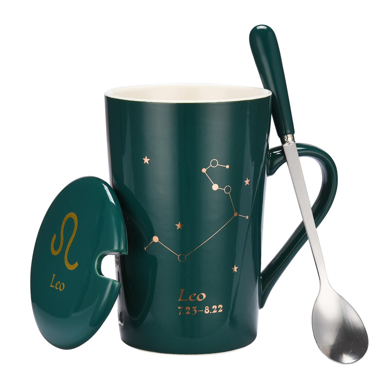 Ceramic Coffee Mug With Constellation Design - Zodiac Sign Mug With Lid