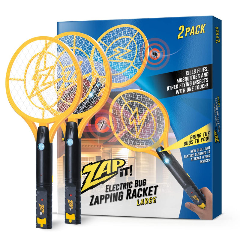 Electric Fly Swatter Racket & Mosquito Zapper With Blue Light Tant - High