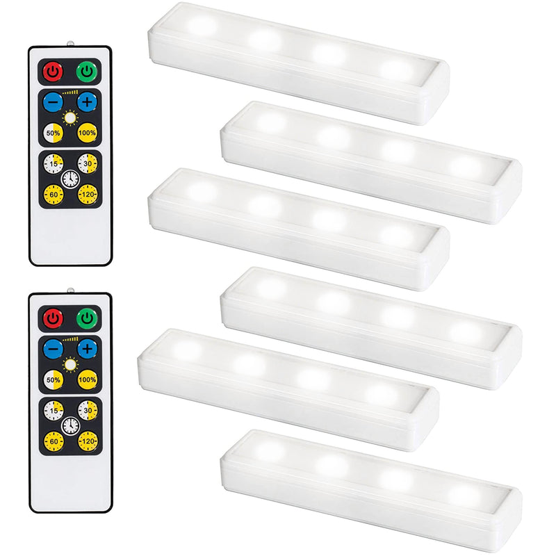 Wireless Led Under Cabinet Light 6 Pack With 2 Remote Controls