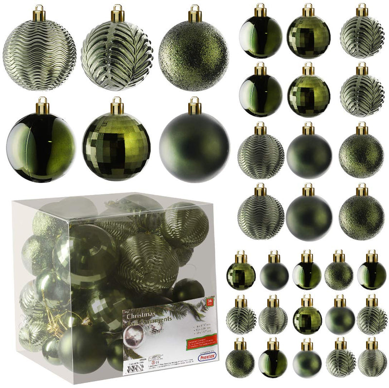 Christmas Tree Ornaments - Emerald Green Christmas Ball Ornaments Set