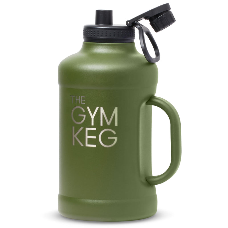 Gym Keg Insulated Water Bottle - 40oz With Handle And Lid- Big Metal Water Bottle - Easy To Clean With Wide Mouth Design - Large Capacity Metal Water Jug Ideal Gift For Friends And Love Ones