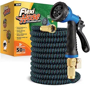 With 8 Function Nozzle, Lightweight Expandable Garden Hose, No-Kink