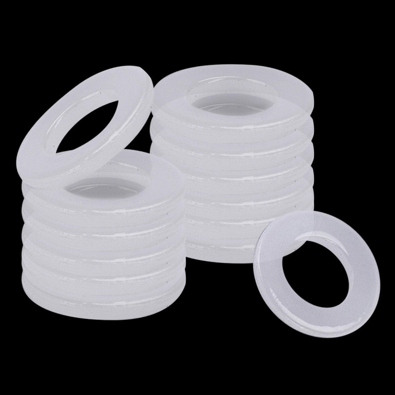 Nylon Washers Flat - 1/4" X 1/2" X 1/16" White Plastic Washers - Versatile