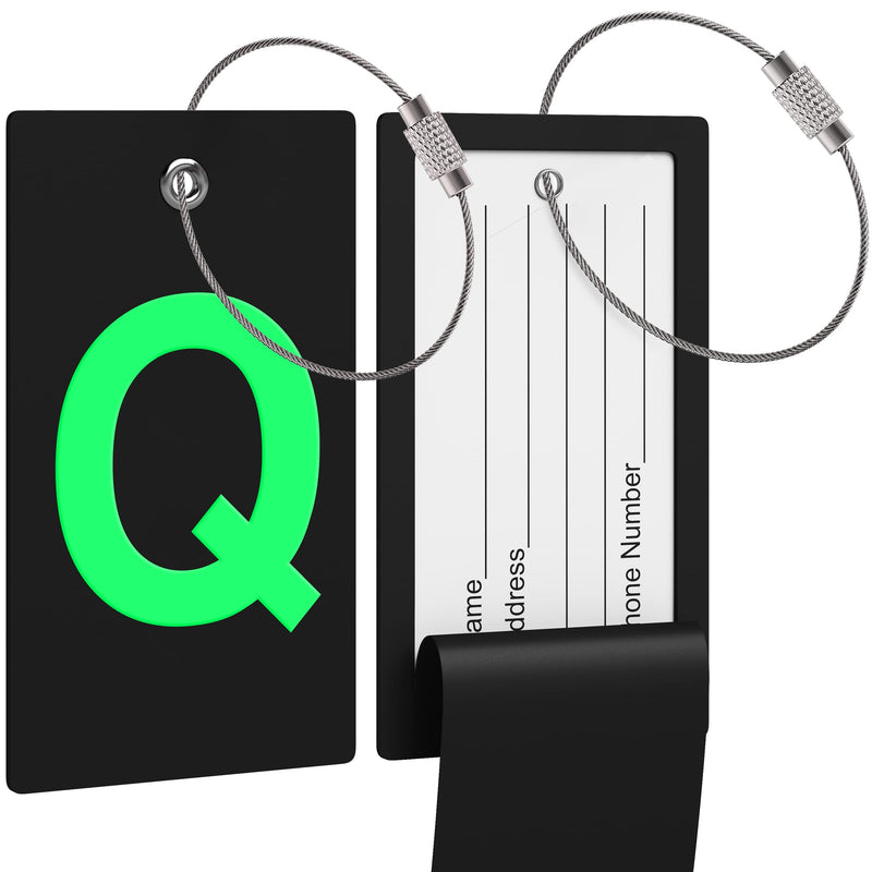 Luggage Bag Tag Initial - Fully Bendable Tag W/Stainless Steel