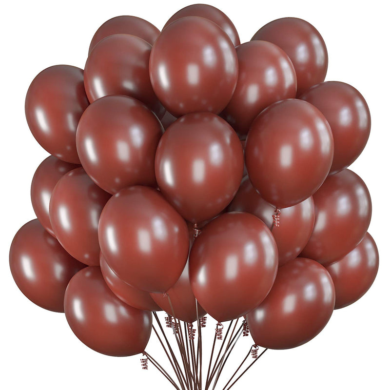 75 Brown Party Balloons 12 Inch Coffee Brown Balloons With Matching Color Ribbon