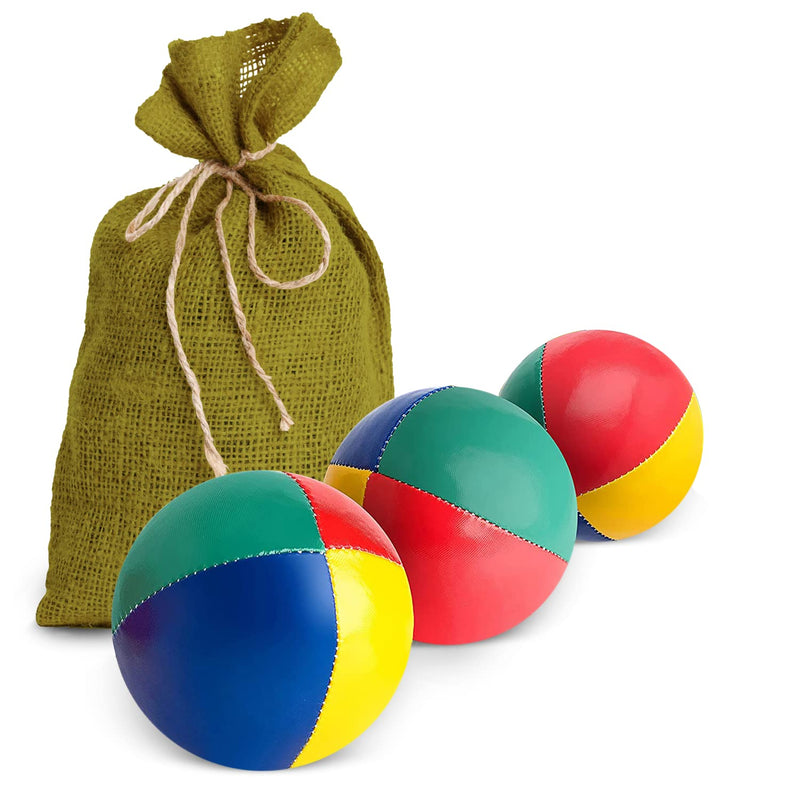 3 Juggling Balls In Green Jute Bag  Easy To Catch  Waterproof Covering