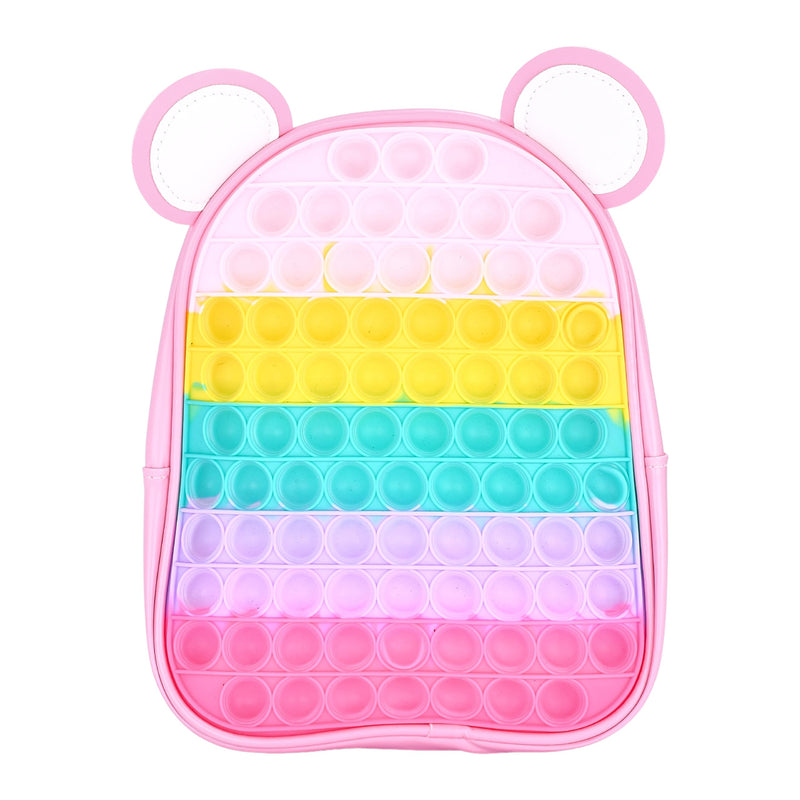 Kids Backpack - Pink, Innovative Design With Silicone Bubble Elements, Fidget