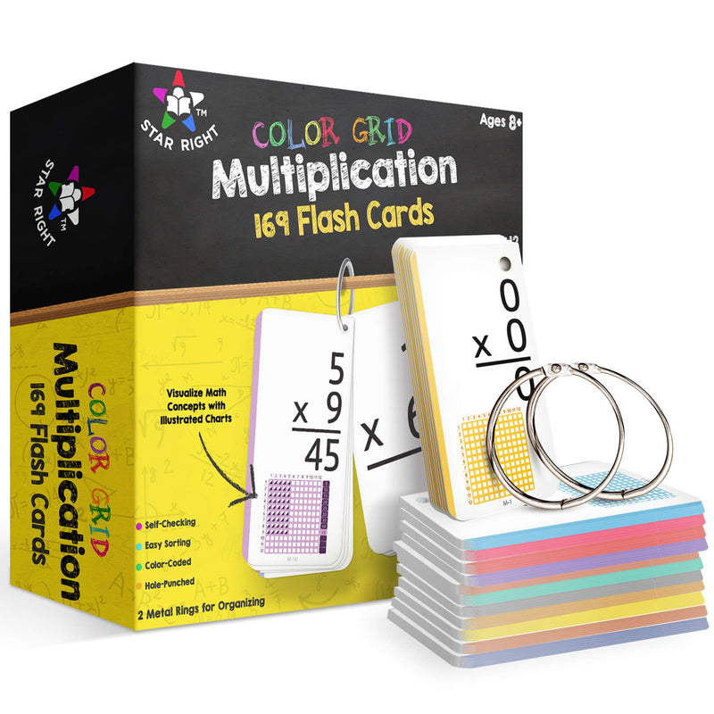 Multiplication Flash Cards & Math Games Flash Cards - 169 Hole Punched