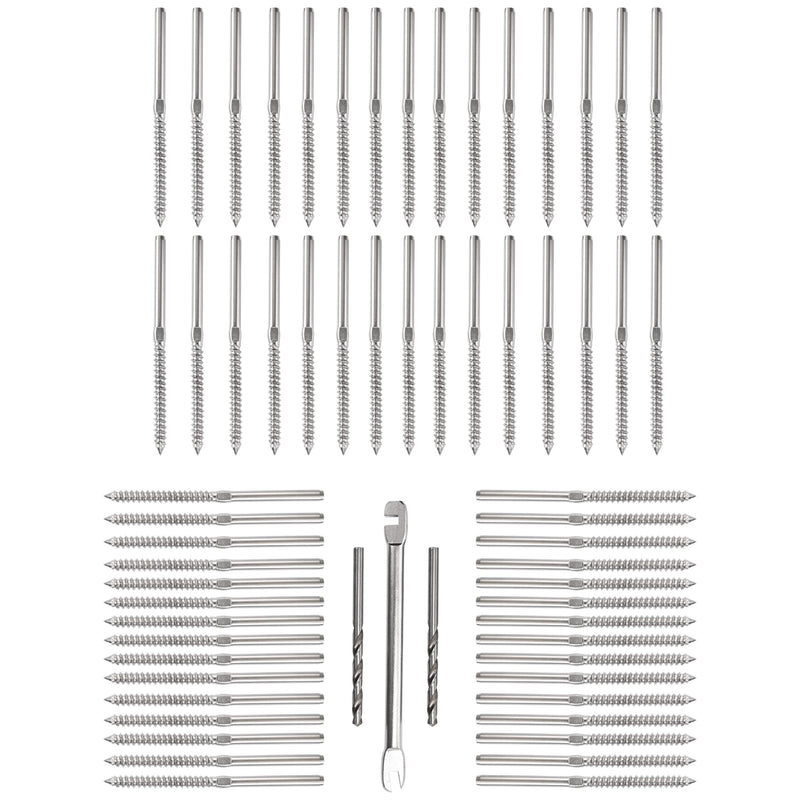 Cable Railing Hardware Swage Lag Screws - Stainless Steel Left And Right