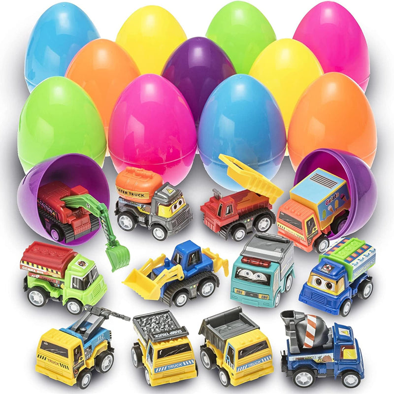 Toy Filled Easter Eggs With Pull-Back Construction & Engineering Vehicles