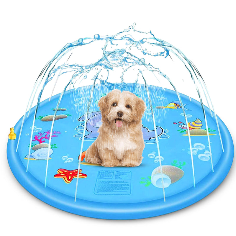 Dog Splash Pad Inflatable - Sprinkler Pad - Fun Outdoor Dog Pool Non Slip