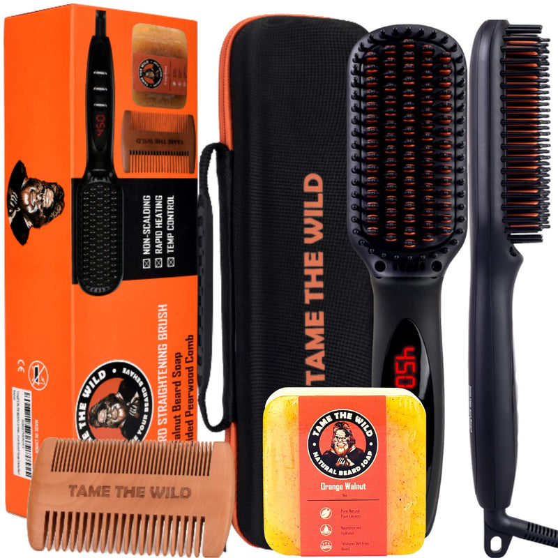 Tame The Wild Pro Beard Straightener For Men Kit - Beard Grooming Kit - Includes