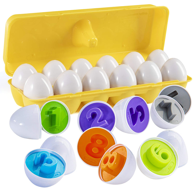 Find And Match Number Matching Easter Eggs With Yellow Holder - Matching Toy