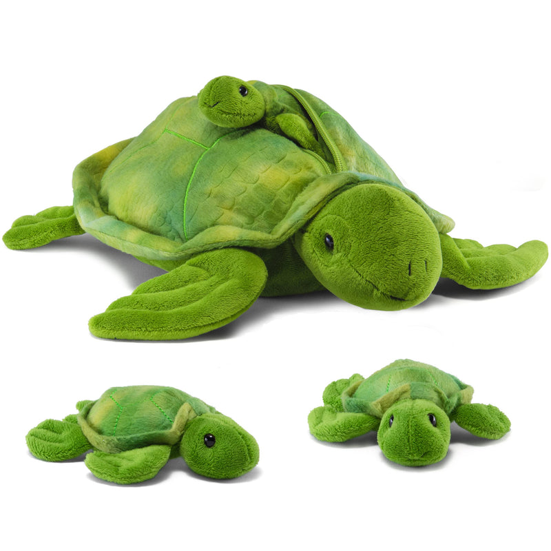 Plush Toys Turtle Stuffed Animal W/ 3 Baby Stuffed Turtle - Big Turtle