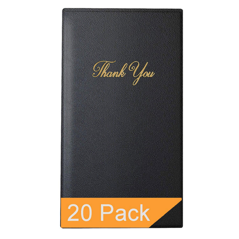 Restaurant Check Presenters - Guest Check Card Holder With Gold Thank You