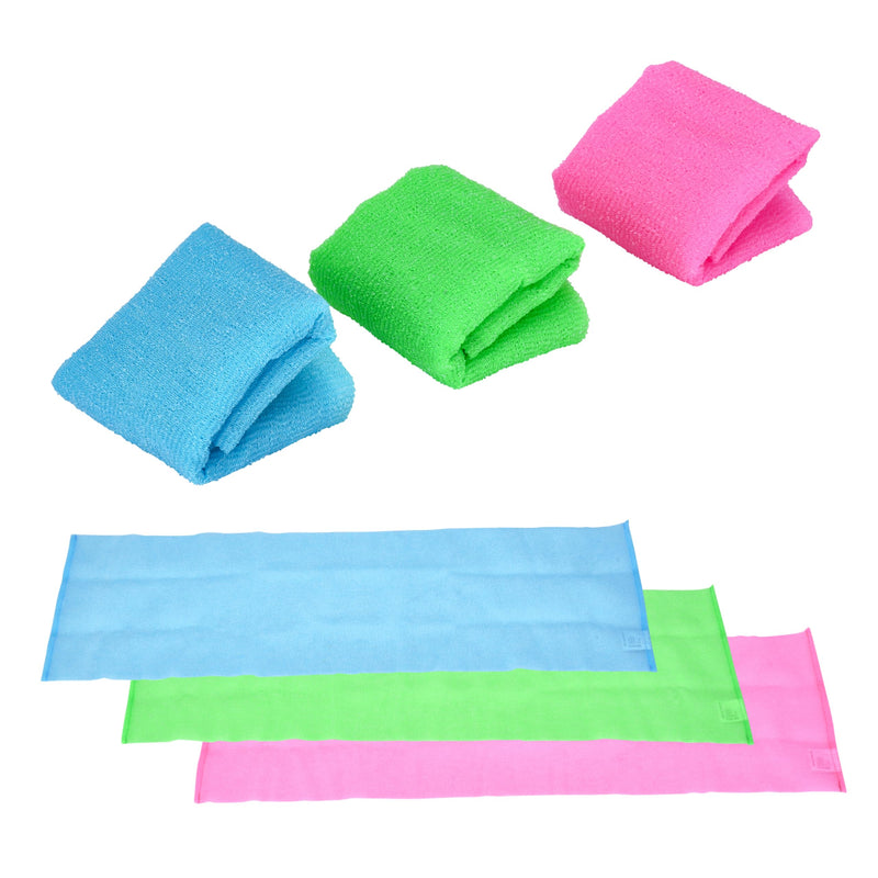 Exfoliating Towel Set Of 3 - Soft, Quick-Dry Scrub Towels For Body