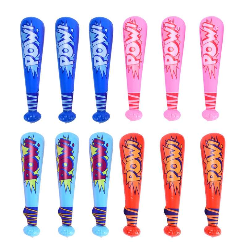 Inflatable Baseball Bat - Set Of 12 - Toy Plastic Inflatable Bat For Kids