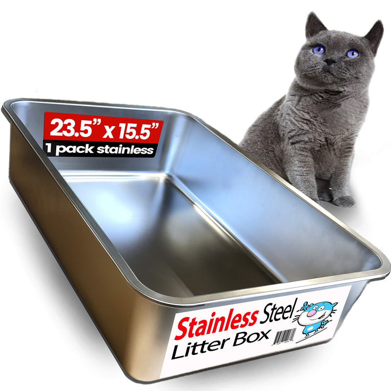 Ultimate Stainless Steel Xl Cat Litter Box - Xl Litter Box For Big Cats - Large