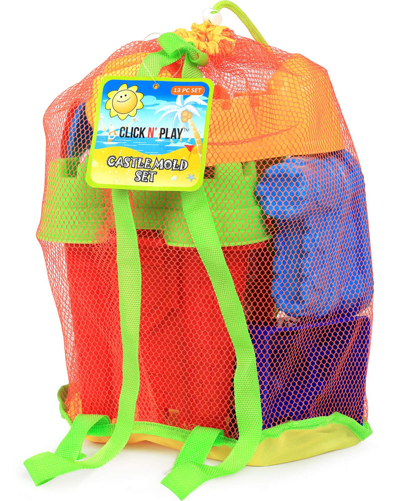 Toddler Beach Toys For Kids 3-10 - 13 Piece Sand Toys Including Sand Bucket