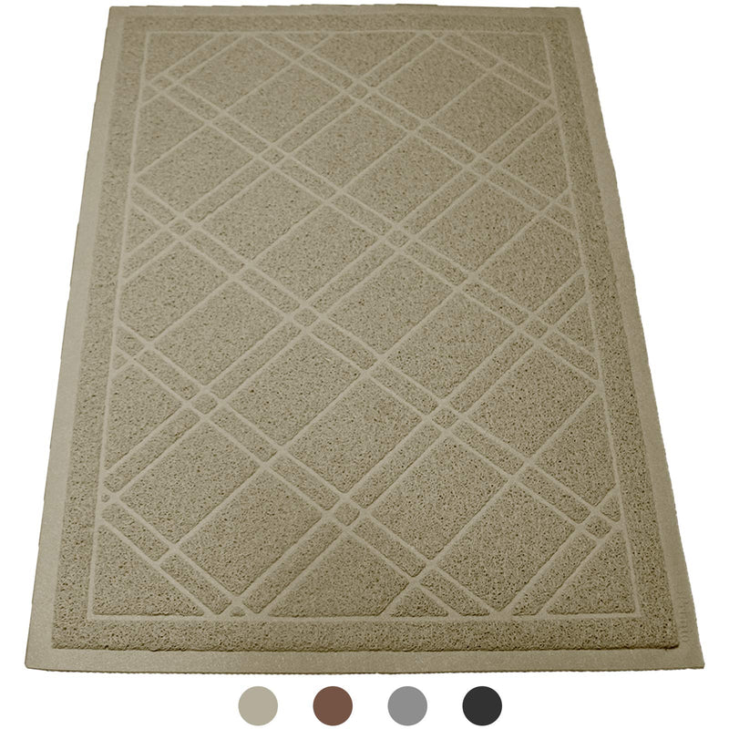 Cat Litter Box Mat 42x36 Beige  Cat Litter Trapping Mat, Mesh Mat Catches Litter