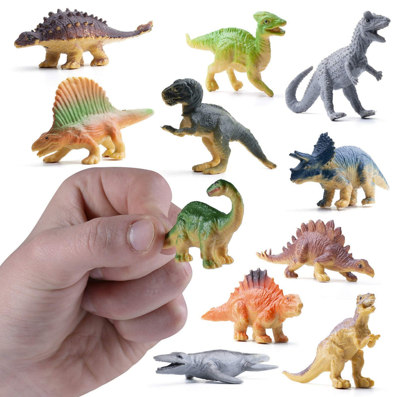 Mini Dinosaur Figures Toys Box (12 Count)  Best For Party Favors Easter Eggs