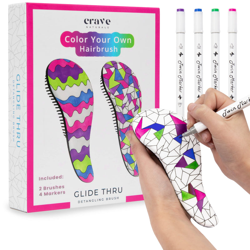 Color Your Own Small Kids Hair Brush, 2pk - Kids Arts & Crafts, Mini Hair