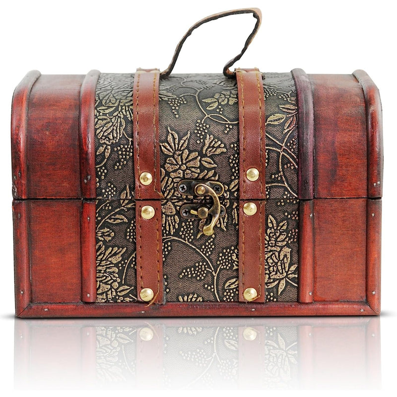 - Pirate Treasure Chest Storage Box - Fabrice 8,7"X5,5"X5,5" - Durable Wood