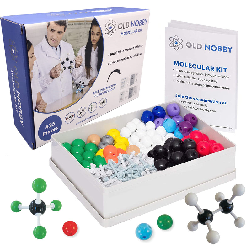 Organic Chemistry Set (425 Pc) Molecular Model Kit With Atoms, Bonds, Guide