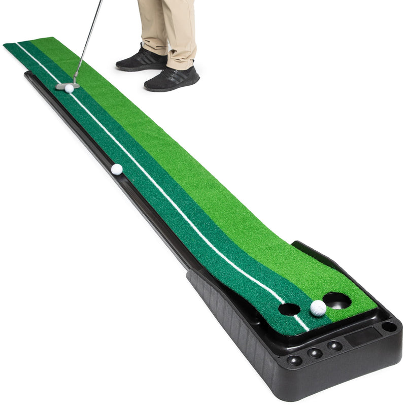 Indoor Golf Putting Green - Portable Mat With Auto Ball Return Function - Indoor