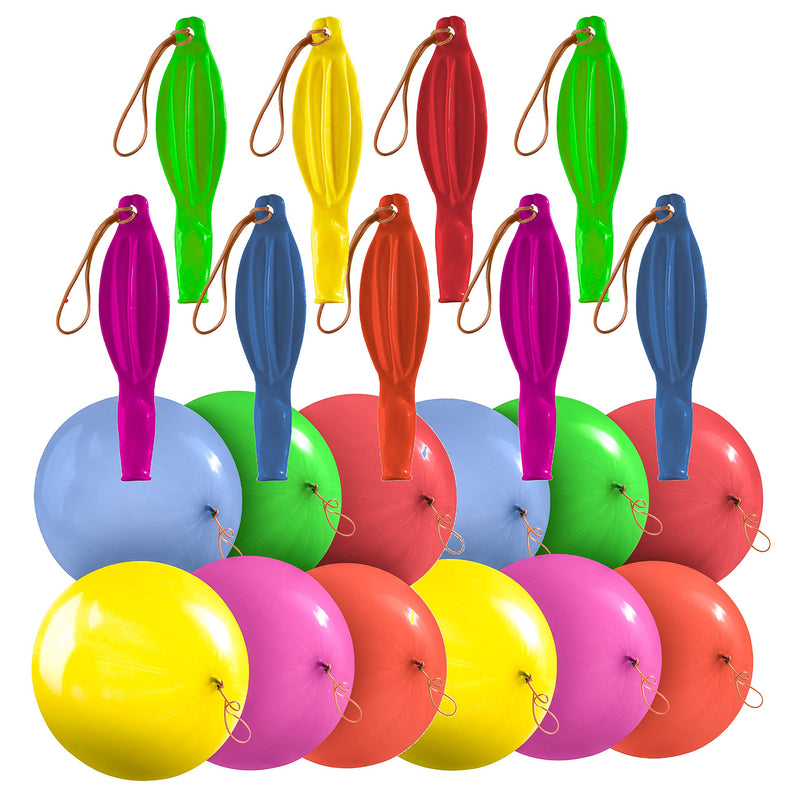 36 Punch Balloons (6 Assorted Colors) - 18-Inch Strong Punching Ball Balloons