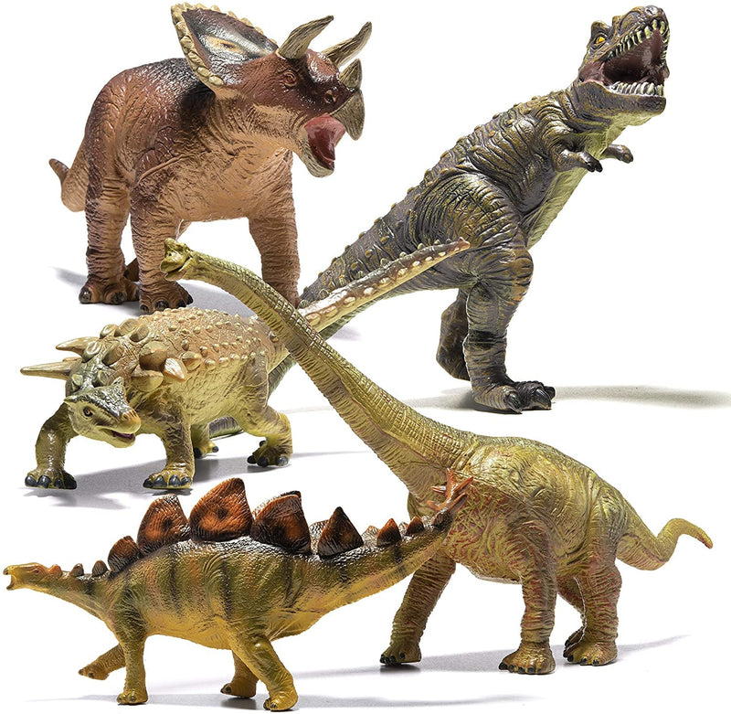 5 Pcs Jumbo Dinosaur Toys Figures Set - Realistic Toy Dinosaurs And Large